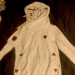 Naketano “brave new world” turtleneck grey hoodie